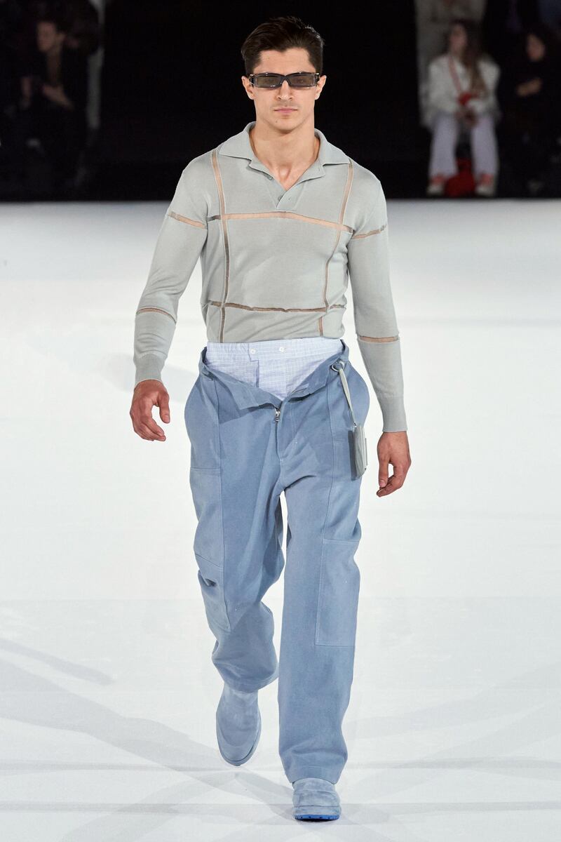 Double trousers at Jacquemus, thanks to some very clever tailoring.