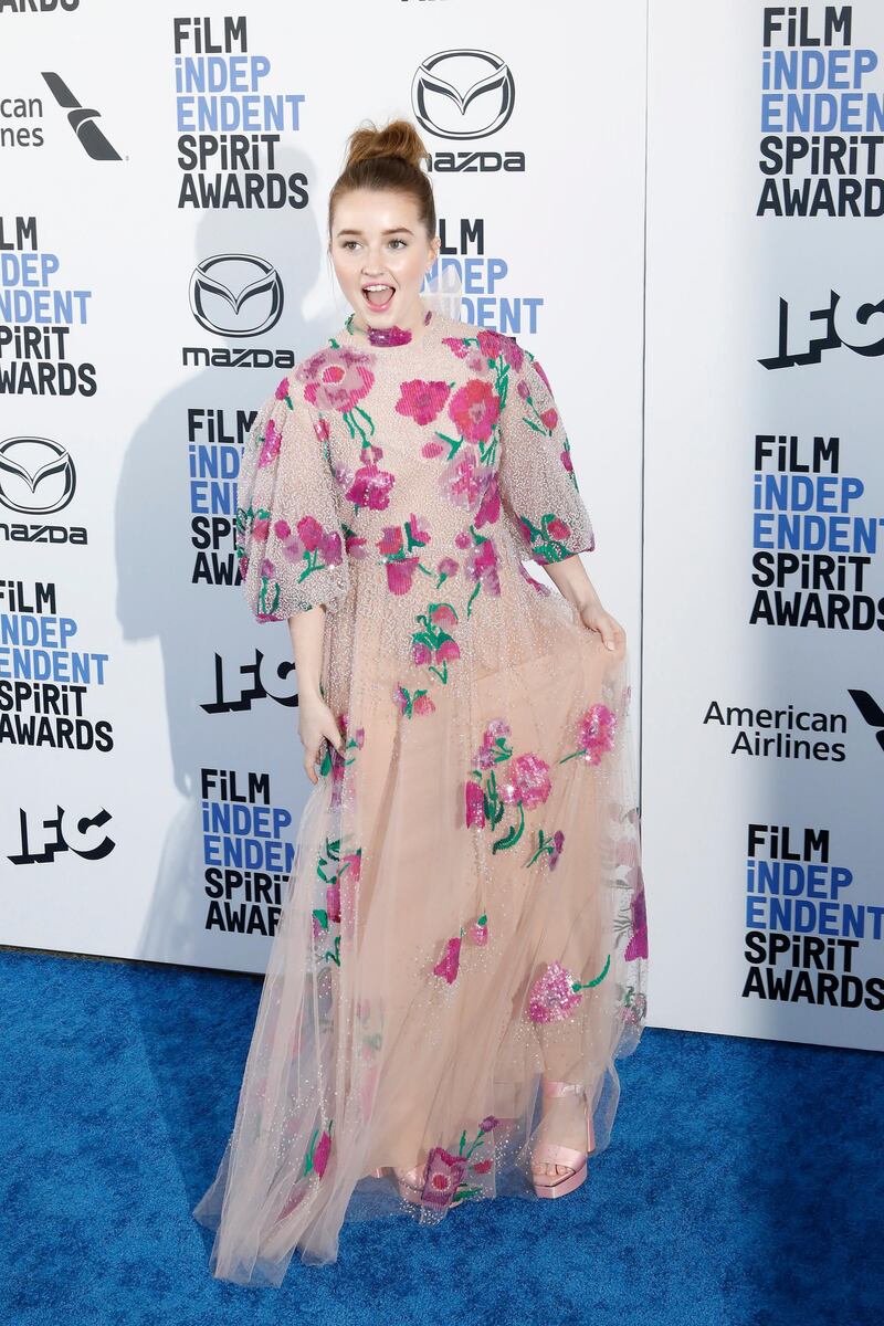 Kaitlyn Dever in Valentino at the 35th Film Independent Spirit Awards in California on February 8, 2020. EPA