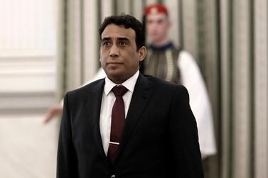 Mohamed Menfi visited eastern Libya last week after being chosen to head the Presidency Council of a new interim government. AP  