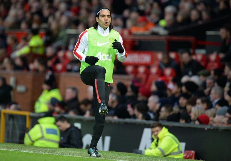 Manchester United’s Radamel Falcao is aware that he has got limited time on the field but the striker remains optimistic. Oli Scarff / AFP