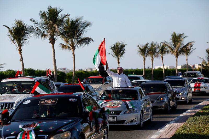 Dubai,  United Arab Emirates-December  02, 2011:  UAE  residents celebrates 40th National Day at the Mamzar Beach area  in Dubai .   (  Satish Kumar / The National )