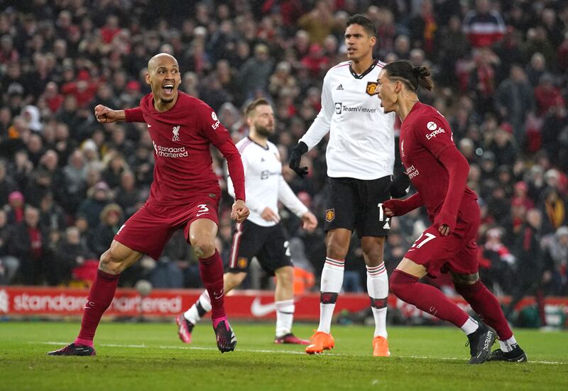 Fabinho - 8. Apparently the Brazilian's legs are gone. There was little evidence to support that argument at Anfield as Fabinho controlled the midfield in the second half to allow his attacking teammates to fill their boots. PA