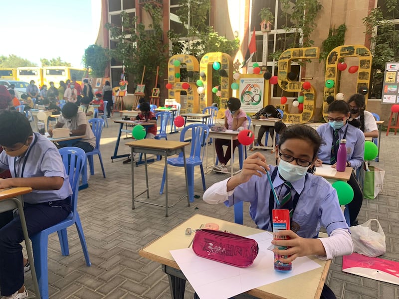 UAE schools require students to wear masks in most cases. Courtesy: The Indian High Group of Schools