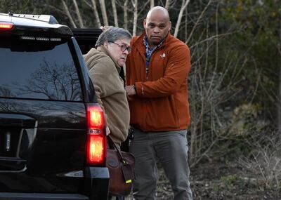 Attorney General William Barr arrives at his home in McLean, Va., on Saturday evening, March 23, 2019. Barr scoured special counsel Robert Mueller's confidential report on the Russia investigation with his advisers Saturday, deciding how much Congress and the American public will get to see about the two-year probe into President Donald Trump and Moscow's efforts to elect him. (AP Photo/Sait Serkan Gurbuz)