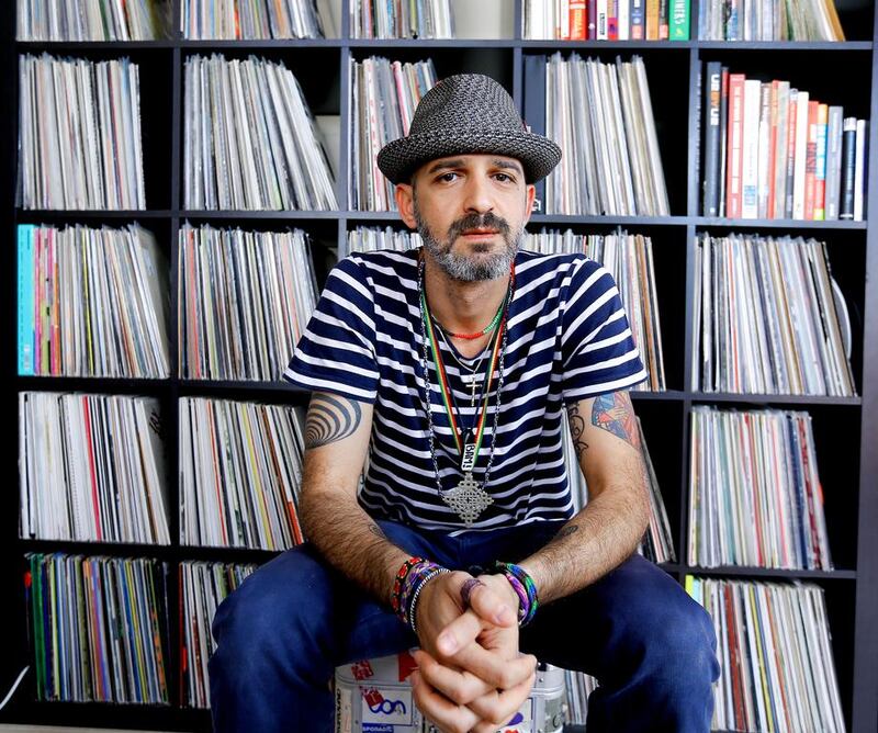 DJ Shadi Megallaa has plans to open a record shop and create a community hub in Dubai’s Alserkal Avenue. Victor Besa for The National