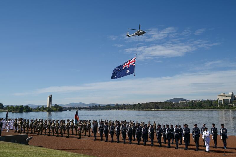 A Seahawk SH-60R Helicopter flyover in Canberra, Australia.  Australia Day, formerly known as Foundation Day, is the official national day of Australia and is celebrated annually on January 26 to commemorate the arrival of the First Fleet to Sydney in 1788. Many indigenous Australians refer to the day as 'Invasion Day' and there is a growing movement to change the date to one which can be celebrated by all Australians. Getty Images