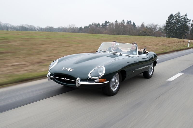 A reworked E-Type on the road. Courtesy Jaguar
