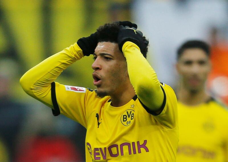 Jadon Sancho after a close call  against Freiburg. Reuters