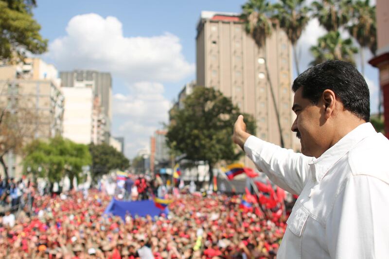 Venezuela's President Nicolas Maduro attends a rally in support of his government in Caracas, Venezuela. Reuters