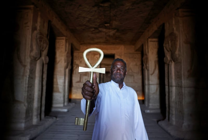 Mr El Sayed with the key to the temple
