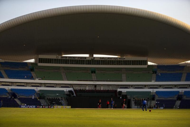 Zayed Cricket Stadium in Abu Dhabi will be one of three venus to host Indian Premier League matches in the UAE from April 16-30, 2014. Christopher Pike / The National