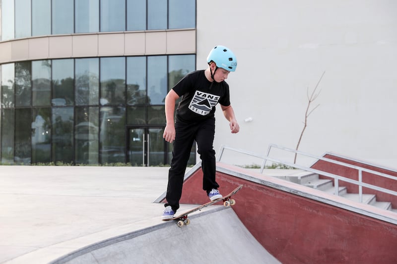 The skate park at Sheikha Fatima bint Mubarak community park in Khalidiya.