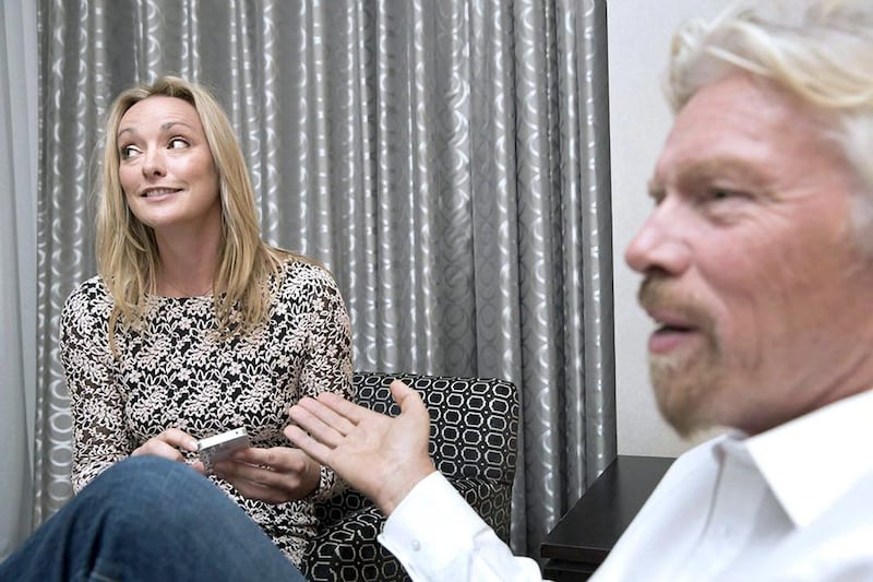 British secretary Helen Clarke, left, is the personal assistant for Sir Richard Branson, the founder of the Virgin Group. Courtesy Gus Powell