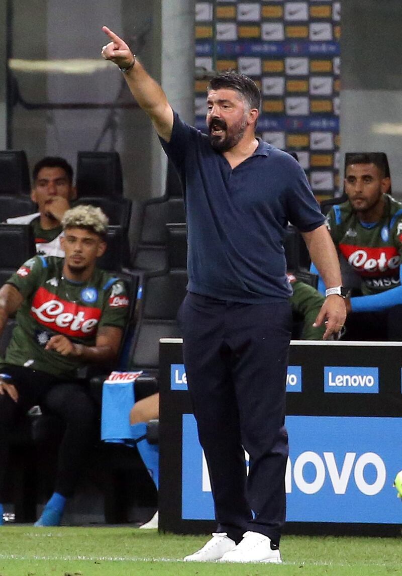 Napoli's head coach Gennaro Gattuso. EPA