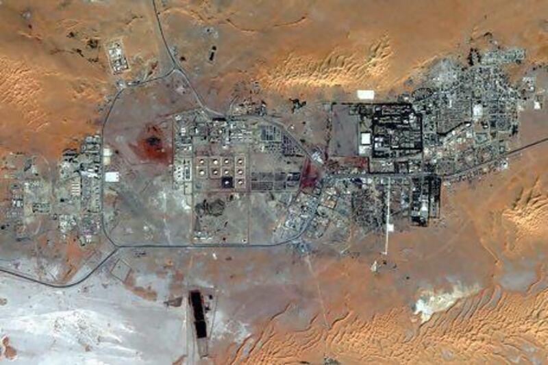 A satellite image shows Algeria's Ain Amenas gasfield. DigitalGlobe / AP Photo