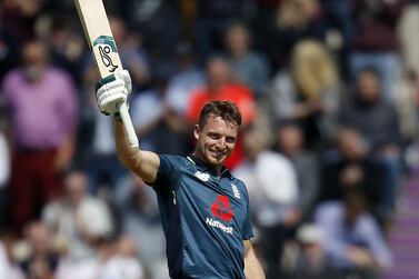 (FILES) In this file photo taken on May 11, 2019 England's Jos Buttler celebrates reaching 100 runs during the second One Day International (ODI) cricket match between England and Pakistan at The Ageas Bowl in Southampton.  - Jos Buttler has been appointed as the new captain of the England limited-overs teams, the England and Wales Cricket Board (ECB) said on Thursday, June 30.  Buttler succeeds Eoin Morgan after England's 2019 50-over World Cup-winning captain announced his retirement from international cricket on Tuesday.  (Photo by Ian KINGTON / AFP) / RESTRICTED TO EDITORIAL USE.  NO ASSOCIATION WITH DIRECT COMPETITOR OF SPONSOR, PARTNER, OR SUPPLIER OF THE ECB