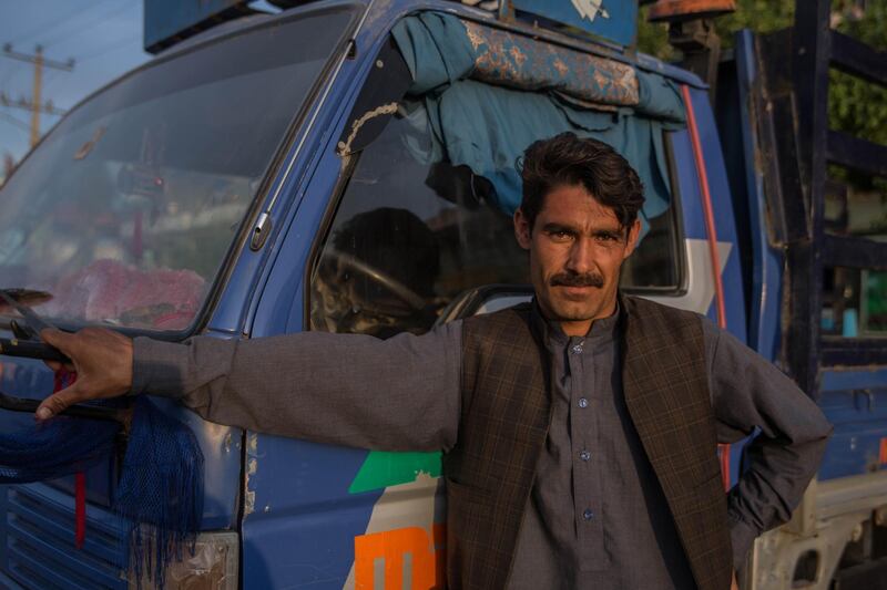 Truck driver Shir Aga, 28, was kidnapped and later solved his case in a Taliban court in rural Herat. Stefanie Glinski for The National
