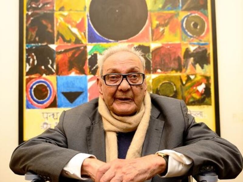 Sayed Haider Raza at the Vadehra Art Gallery in New Delhi in February 2014. Getty Images
