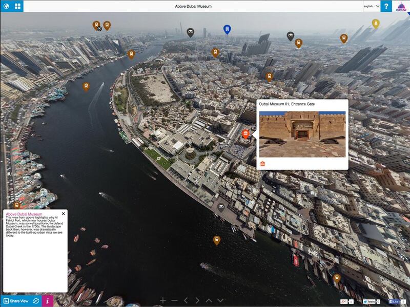 Users can share their favourite views with their friends through social media channels. Courtesy Dubai360