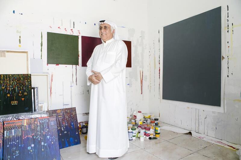 Mohammed Al Qassab started his artistic career with figure drawing, but switched to abstract art in the 1990s. Reem Mohammed / The National