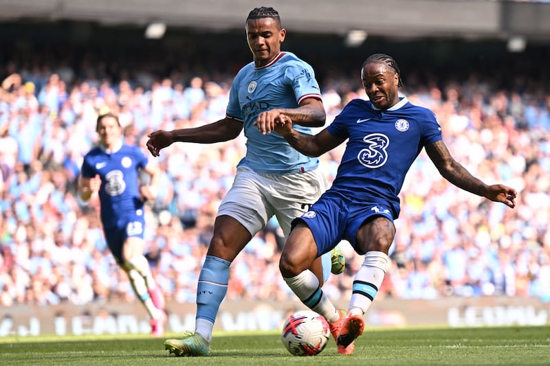 Chelsea's Raheem Sterling misses a first-half chance. AFP