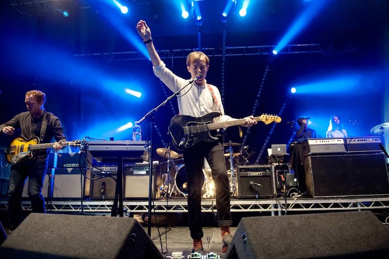 Jack Steadman of Bombay Bicycle Club performs on stage at the Rockness Festival in Scotland last year. Ross Gilmore / Redferns via Getty Images