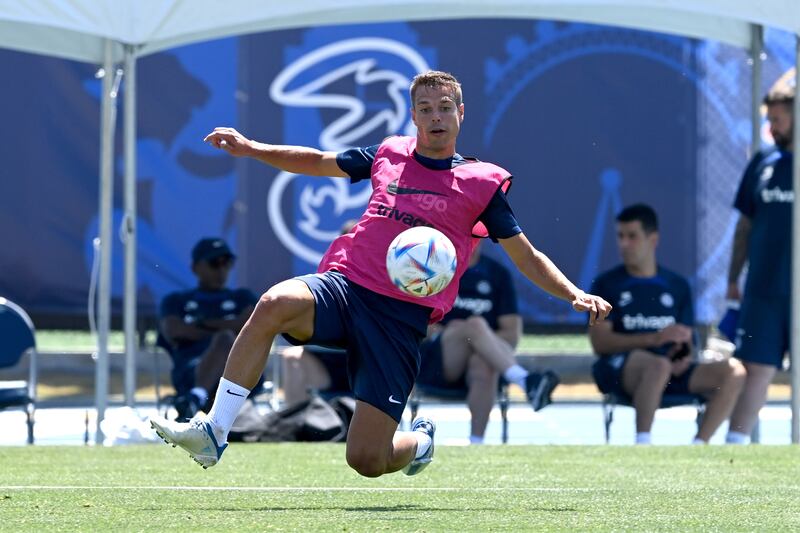 Chelsea's Cesar Azpilicueta during a training session at Drake Stadium UCLA Campus in Los Angeles, California. 