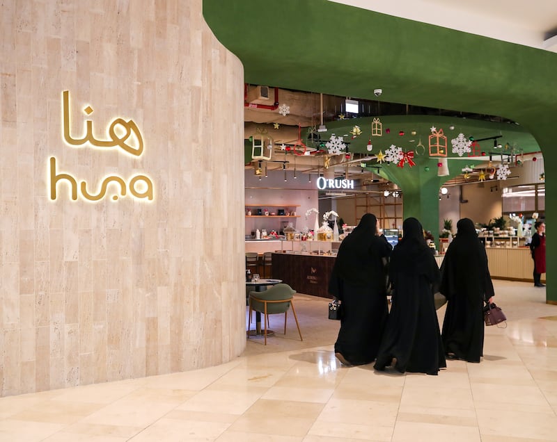 Huna Yas is the newly opened food hall and co-working space at Yas Mall in Abu Dhabi. Victor Besa / The National