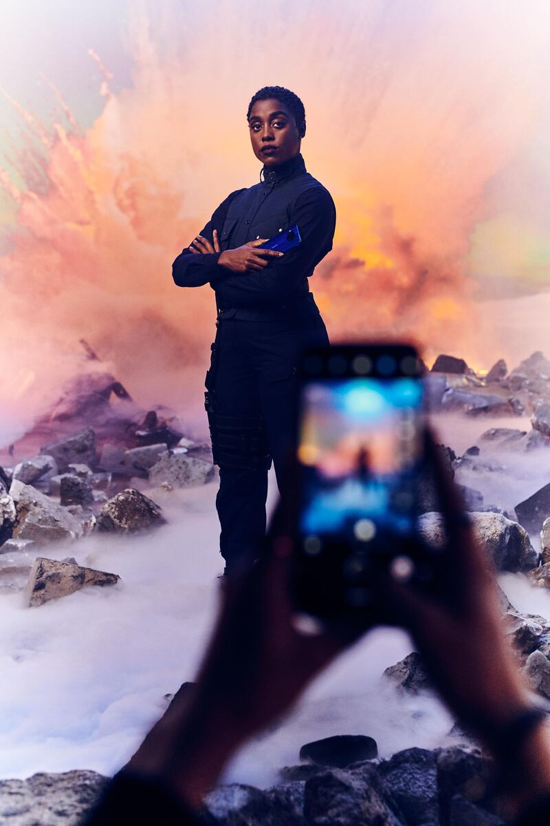 EDITORIAL USE ONLY
New 00 agent Lashana Lynch is photographed with a Nokia 8.3 5G smartphone ahead of her Bond debut in No Time To Die, out this November. The 32-year old was posing as her character Nomi at Pinewood Studios ahead of the 25th James Bond film which sees the 00 agents switch to Nokia smartphones. Photo credit should read: Mikael Buck/Nokia
 
For more information contact Kate Bailey on 07896 055 088