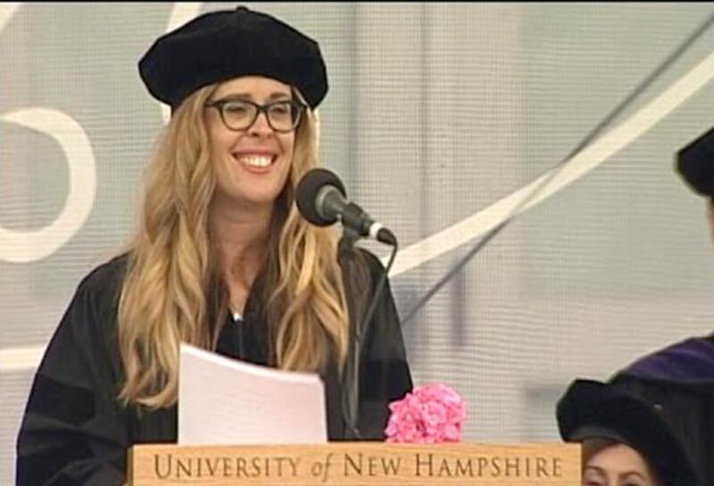 University of New Hampshire commencement speaker Jennifer Lee ‘92 encouraged graduates and guests to banish self-doubt during the university’s 144th commencement held Saturday, May 17, 2014. “When you are free from self-doubt, you fail better,” said Lee, director and writer of the Walt Disney Animation Studios film Frozen. “You accept criticism and listen.” Courtesy University of New Hampshire