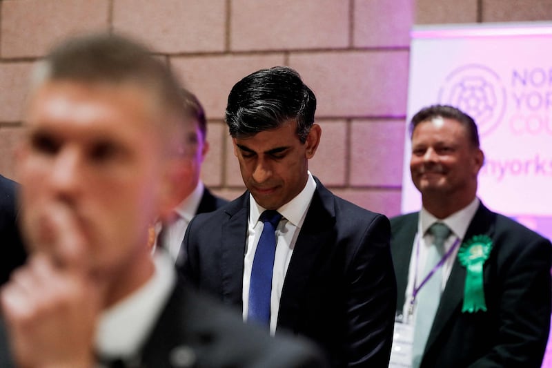 Prime Minister and Conservative Party leader Rishi Sunak retained his seat as MP for Richmond and Northallerton, in Northallerton, North Yorkshire. AFP
