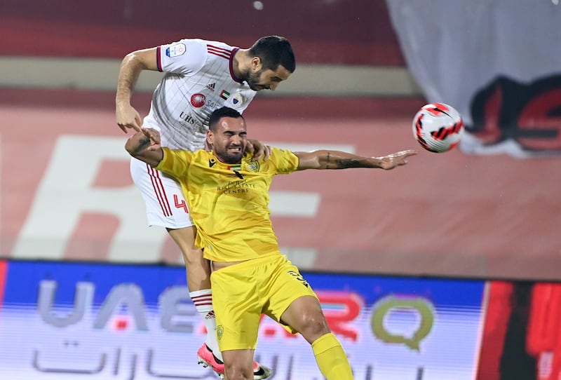 Gilberto Oliveira, right, netted the winner for Al Wasl in their 1-0 win over Sharjah. Photo: PLC