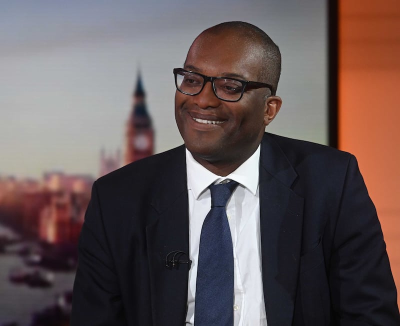 For use in UK, Ireland or Benelux countries only BBC handout photo of Kwasi Kwarteng Secretary of State for Business, Energy and Industrial Strategy appearing on the BBC One current affairs programme, Sunday Morning, hosted by Sophie Raworth. Issue date: Sunday May 15, 2022.