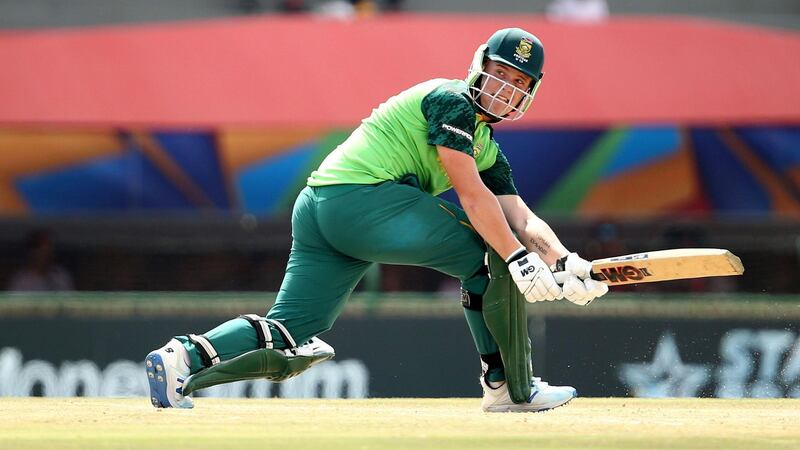 Bryce Parsons of South Africa sweeps during the ICC U19 Cricket World Super League Cup Quarter Final 3 match between Bangladesh and South Africa at JB Marks Oval on January 30, 2020 in Potchefstroom, South Africa. courtesy: ICC