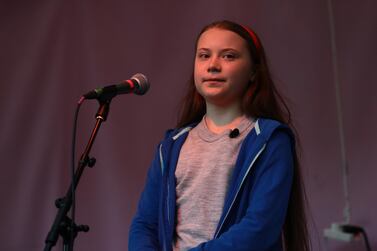 Teenage climate activist Greta Thunberg told protesters gathered at Marble Arch in London that humanity was 'standing at a crossroads', as the Extinction Rebellion demonstrations entered their seventh day on April 21. Getty