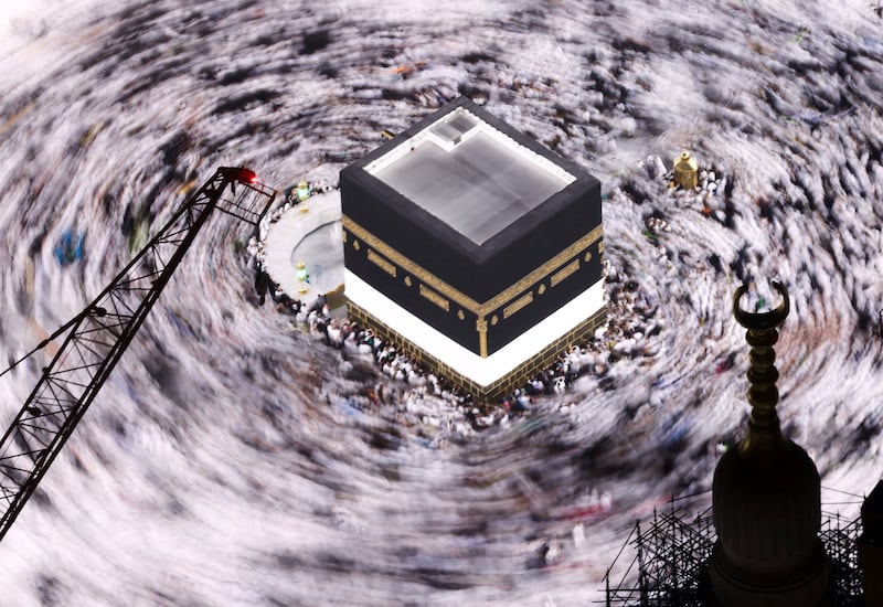 Pilgrims walk round the Kaaba, the sacred cube-shaped building at the centre of the Grand Mosque in Makkah, as they arrive to perform the Hajj. Reuters
