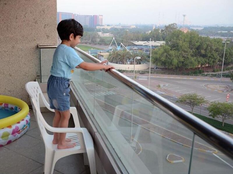 There have been a spate of deaths involving children from balconies or out of windows in the UAE, where large numbers of residents live in high-rise buildings. Courtesy; Abu Dhabi Police