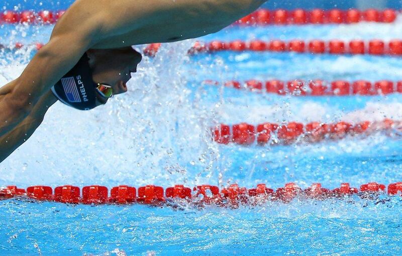 Michael Phelps of USA dives to start his leg of the relay in the men’s 4x100m medley relay at the 2016 Rio Olympics, Rio de Janeiro, Brazil, August 13 2016. Michael Dalder / Reuters