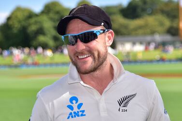 (FILES) In this file photo taken on February 24, 2016 Brendon McCullum captain of New Zealand waits with his team for the start of the days play during day five of the second cricket Test match between New Zealand and Australia at the Hagley Park in Christchurch.  - Former New Zealand captain Brendon McCullum was named coach of England's Test side on Thursday, May 12, with a brief to shake the team out of its deep malaise.  (Photo by Marty MELVILLE  /  AFP)