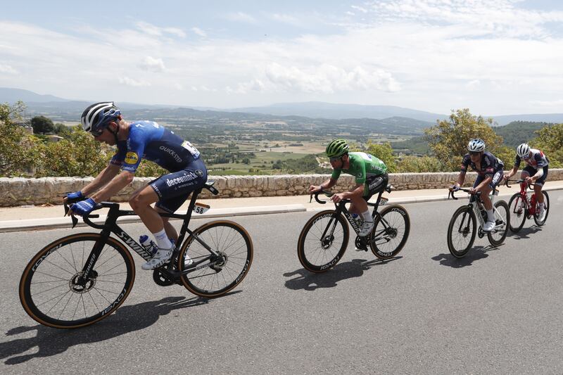 Left to right: Michael Morkov, Mark Cavendish and Jasper Philipsen.