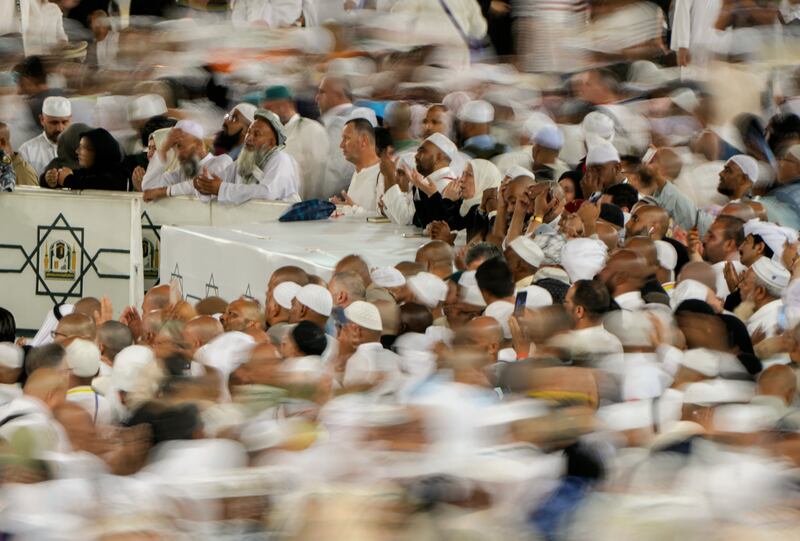Hajj pilgrims at the Grand Mosque. AP