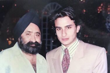 Sind Punjab owner Gurvinder Singh alongside Bollywood actor Saif Ali Khan, one of the many Bollywood celebrities to visit the famous Dubai restaurant. Courtesy of Sind Punjab