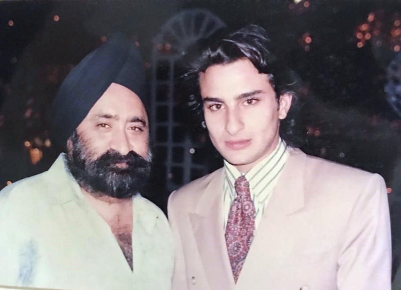 Sind Punjab owner Gurvinder Singh alongside Bollywood actor Saif Ali Khan, one of the many Bollywood celebrities to visit the famous Dubai restaurant. Courtesy of Sind Punjab