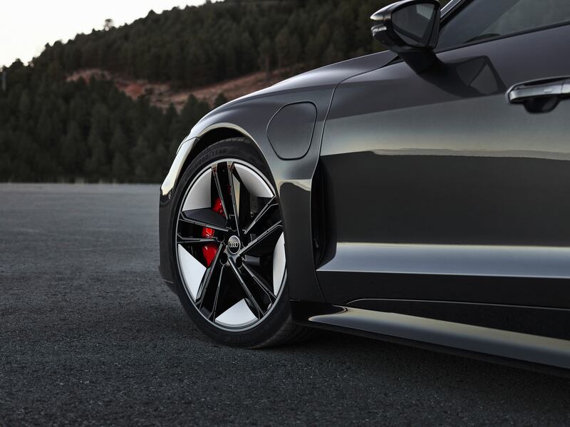 The front-wheel on the e-tron