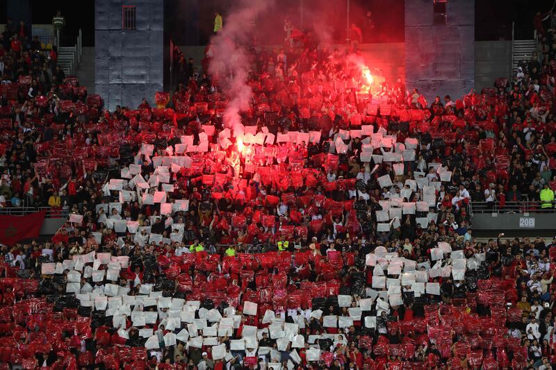 Morocco supporters at the Ibn Batouta Stadium in Tangier. AFP