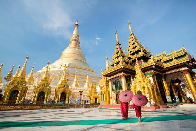 Shwedagon pagoda, Yangon Myanmar (Getty Images) *** Local Caption ***  wk07ap-tr-crowns-myanmar.jpg