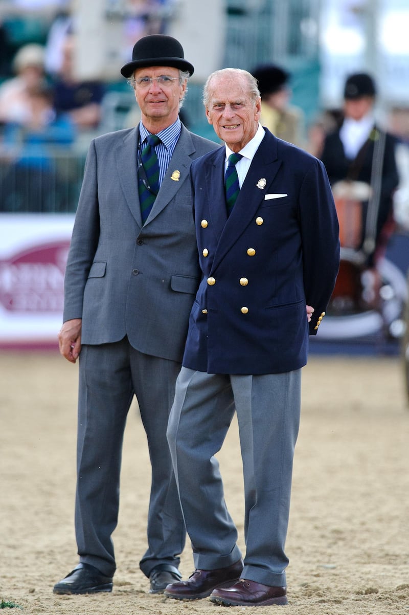 WINDSOR, ENGLAND - MAY 15:  Prince Philip, Duke of Edinburgh attends the Driving for the Disabled event during  the Royal Windsor Horse Show at Home Park on May 15, 2014 in Windsor, England.  (Photo by Ben A. Pruchnie/Getty Images)