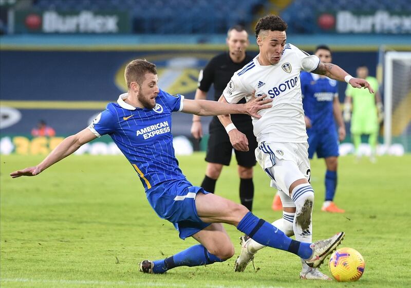 Adam Webster – 8. Central to the effort to shackle Bamford and Rodrigo, and looked confident carrying the ball forward, too. Booked for a foul on Roberts, but even that suited his side. EPA