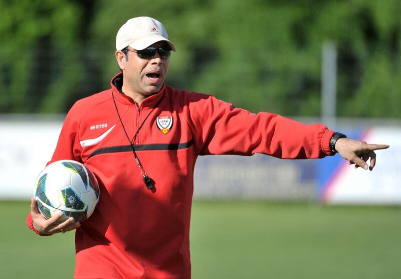 UAE coach Mahdi Ali during a UAE national football team training session in Switzerland. Photo Courtesy: UAE FA