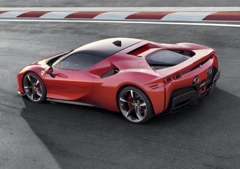 It uses a heavily revised version of the F8 Tributo’s 3.9-litre, twin-turbocharged V8. Courtesy Ferrari